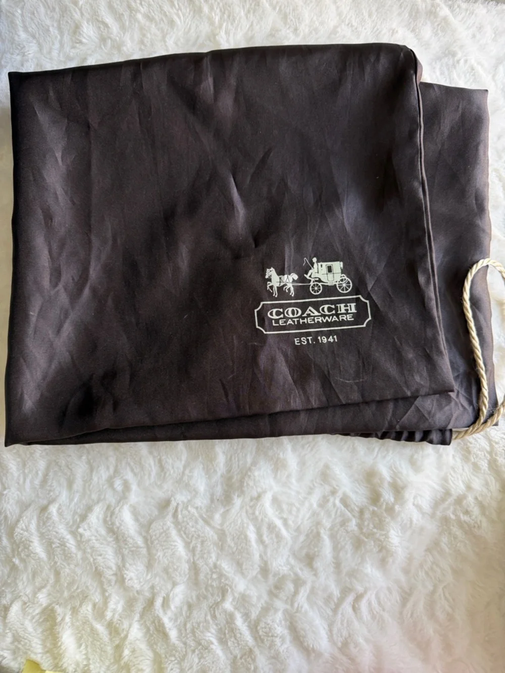 Coach Dark Brown Signature Canvas Shoulder Bag with Black Leather Straps - Picture 11 of 12